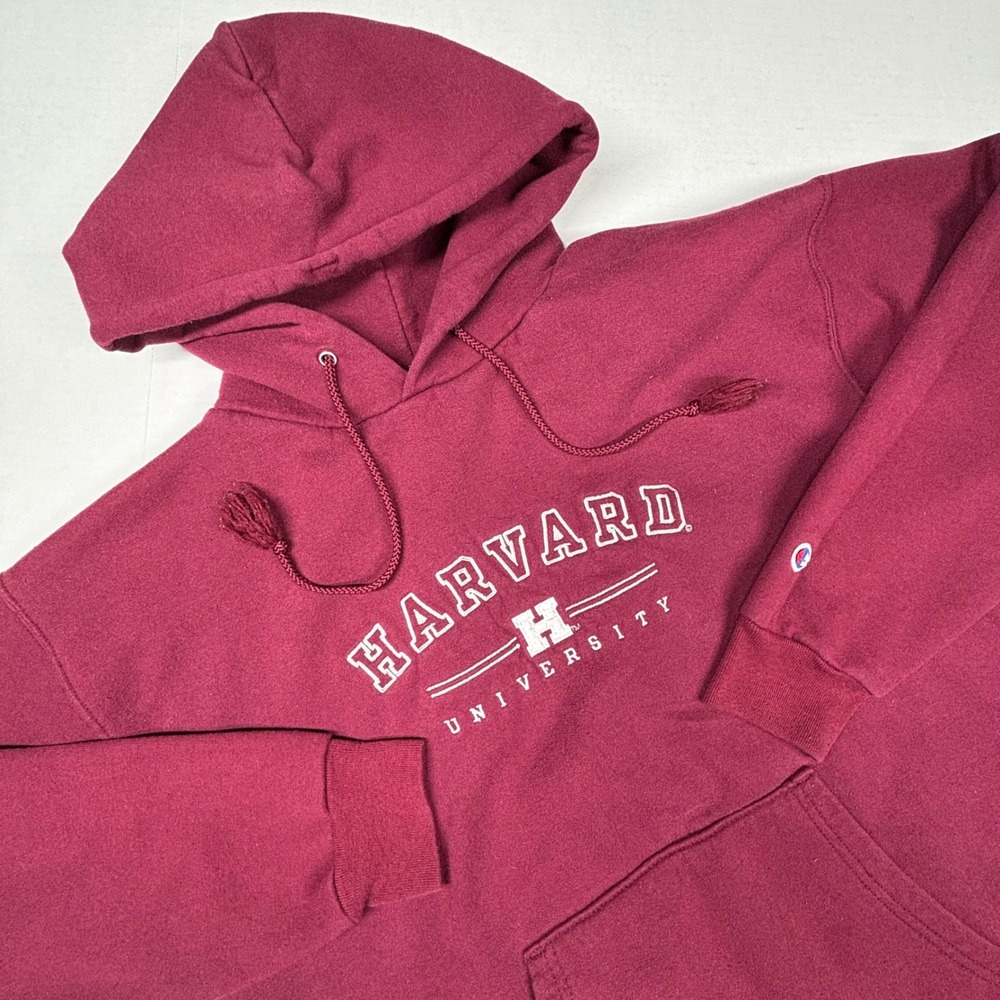 Champion Harvard University Hoodie Maroon Mens Medium Collegiate Sweatshirt Ivy